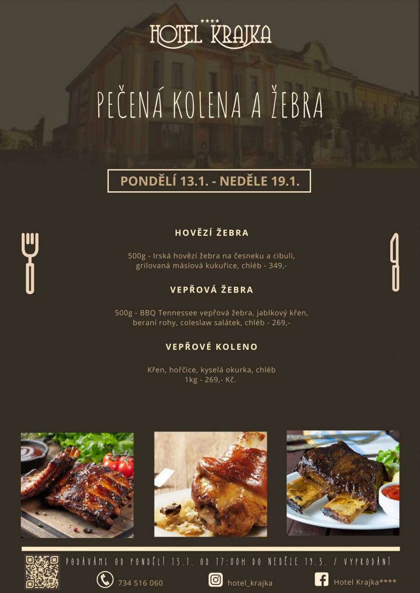 Pečená kolena a žebra 13. - 19.1.2025