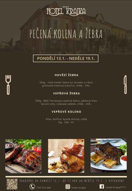 Pečená kolena a žebra 13. - 19.1.2025