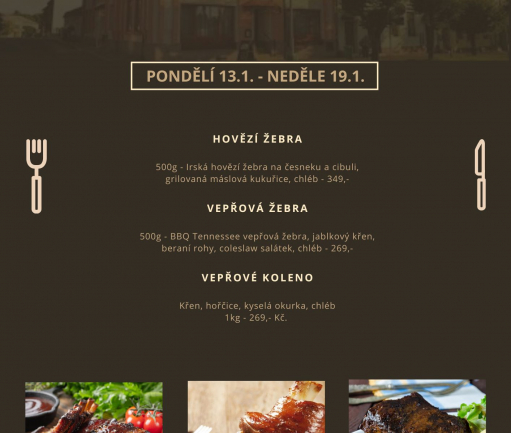 Pečená kolena a žebra 13. - 19.1.2025
